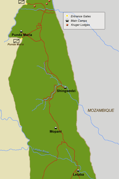 Map of Northern Kruger | Find Kruger Accommodation