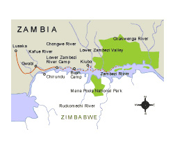 Map of The Zambezi Canoe Safari