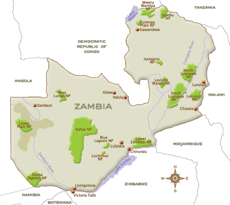 Map of Zambia
