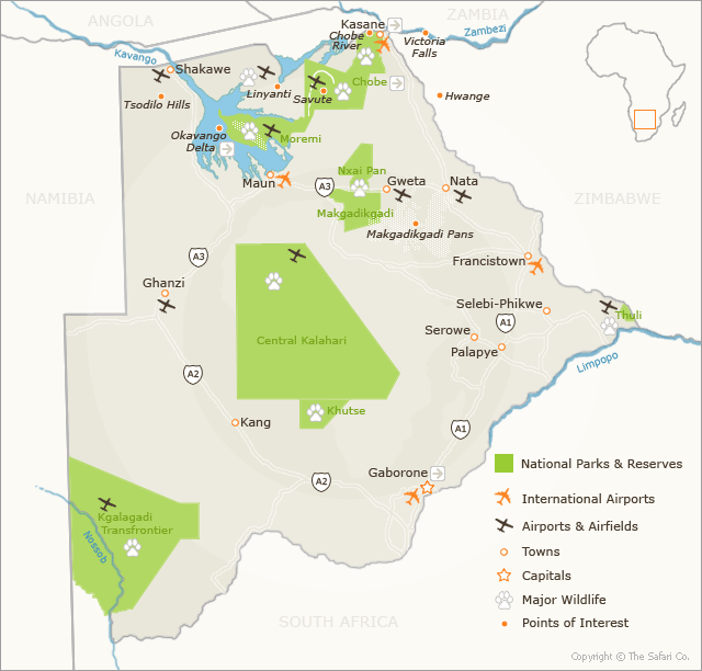 Map of Botswana
