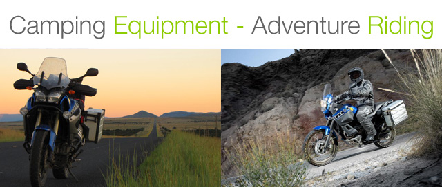 camping equipment and gear for adventure bike riding africa
